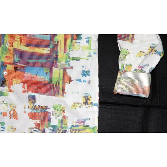 Bugatchi Uomo Classic Fit Men’s Long Button Sleeve Dress Textured Shirt Size XL - Picture 3 of 11